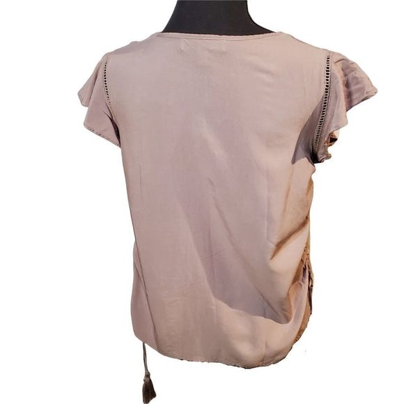 Fourteenth Place Embroidered Flutter Sleeve Top - Picture 5 of 5